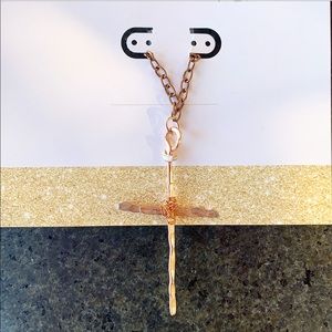 Bonnie Angela Small Hammered Cross Necklace Rose